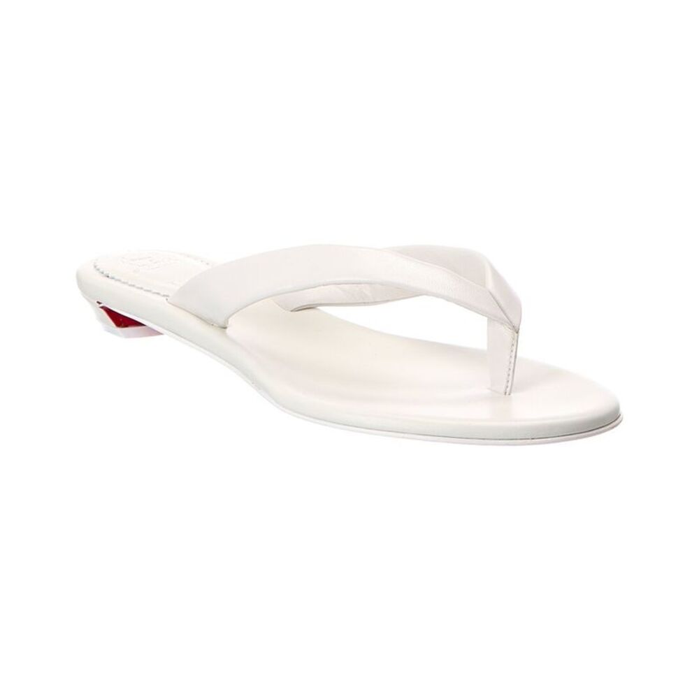 Christian Louboutin Miss Z Leather Thong Sandal, White